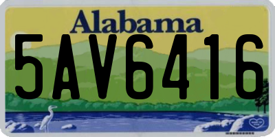 AL license plate 5AV6416