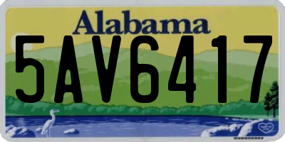 AL license plate 5AV6417