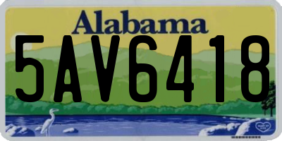 AL license plate 5AV6418