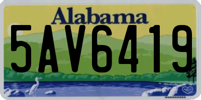 AL license plate 5AV6419
