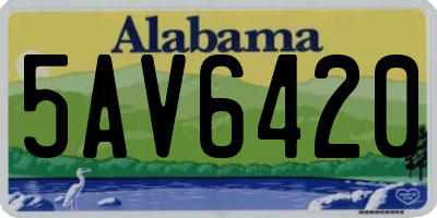 AL license plate 5AV6420