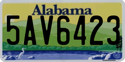AL license plate 5AV6423