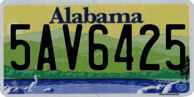 AL license plate 5AV6425