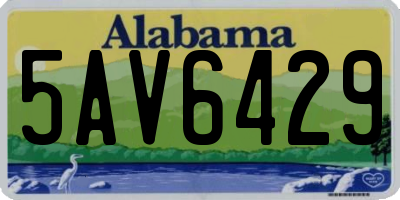 AL license plate 5AV6429