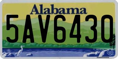 AL license plate 5AV6430