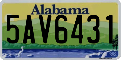 AL license plate 5AV6431