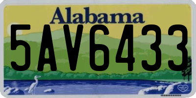 AL license plate 5AV6433