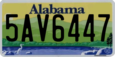 AL license plate 5AV6447