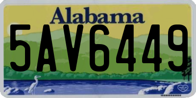 AL license plate 5AV6449