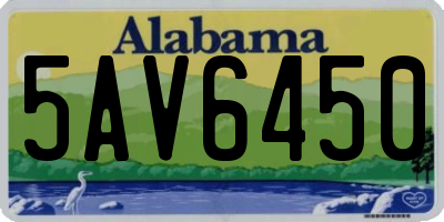 AL license plate 5AV6450