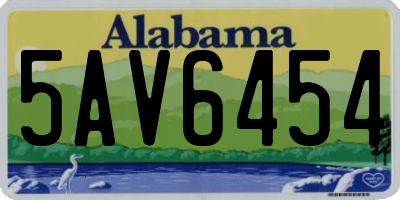 AL license plate 5AV6454