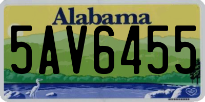 AL license plate 5AV6455