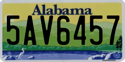 AL license plate 5AV6457