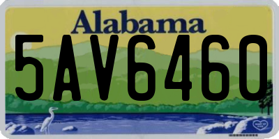 AL license plate 5AV6460