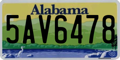 AL license plate 5AV6478