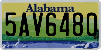 AL license plate 5AV6480