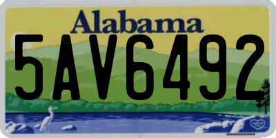 AL license plate 5AV6492