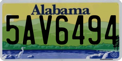 AL license plate 5AV6494
