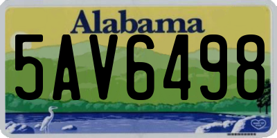 AL license plate 5AV6498