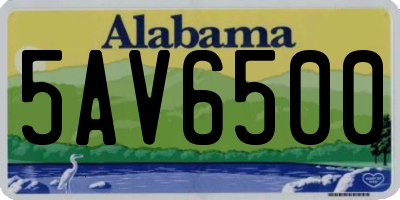 AL license plate 5AV6500