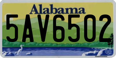 AL license plate 5AV6502