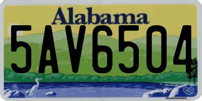 AL license plate 5AV6504