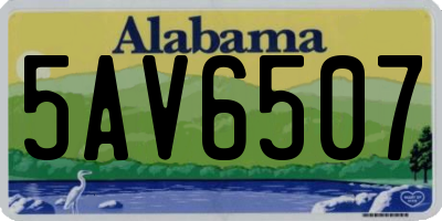 AL license plate 5AV6507