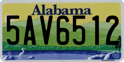 AL license plate 5AV6512