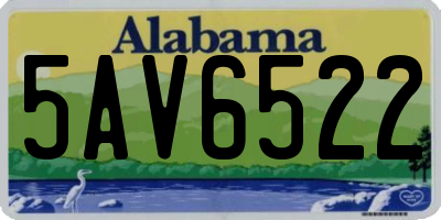AL license plate 5AV6522