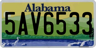 AL license plate 5AV6533