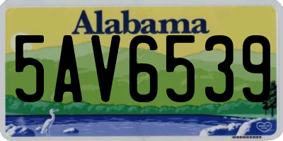 AL license plate 5AV6539
