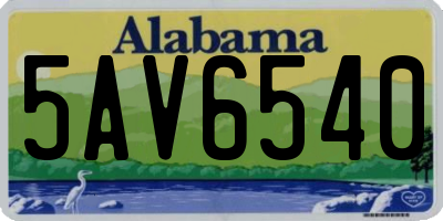 AL license plate 5AV6540