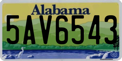 AL license plate 5AV6543