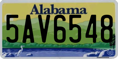 AL license plate 5AV6548