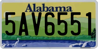 AL license plate 5AV6551