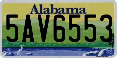 AL license plate 5AV6553