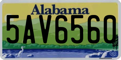 AL license plate 5AV6560