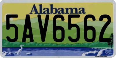 AL license plate 5AV6562