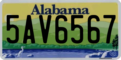 AL license plate 5AV6567