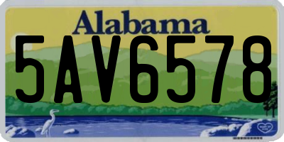 AL license plate 5AV6578