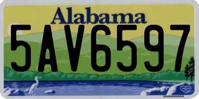 AL license plate 5AV6597
