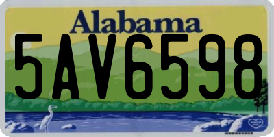 AL license plate 5AV6598