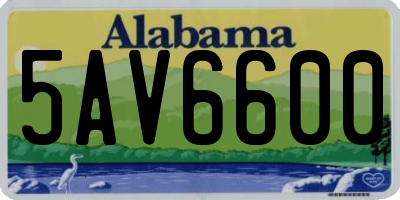 AL license plate 5AV6600
