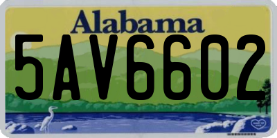 AL license plate 5AV6602