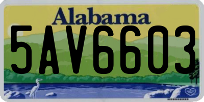 AL license plate 5AV6603