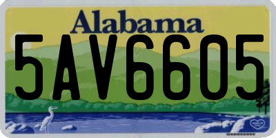 AL license plate 5AV6605