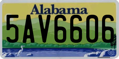 AL license plate 5AV6606