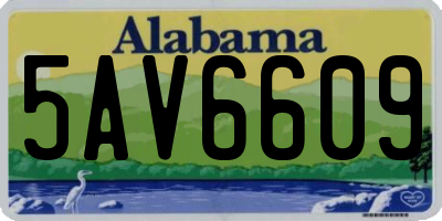 AL license plate 5AV6609