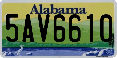 AL license plate 5AV6610