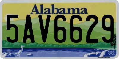 AL license plate 5AV6629